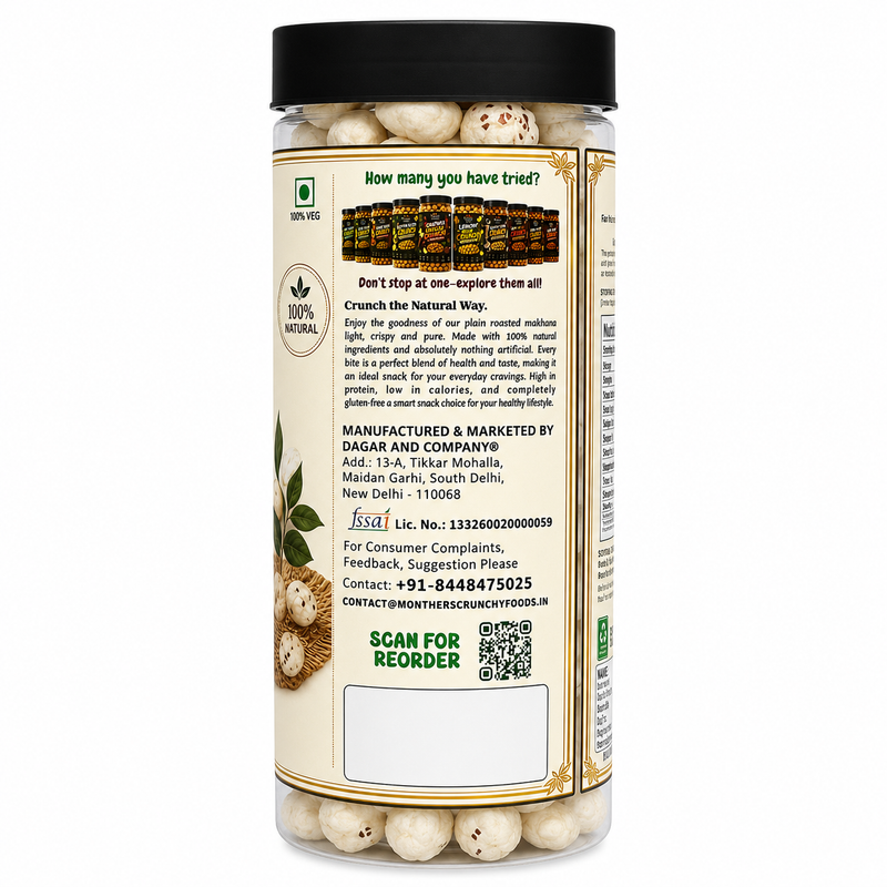 Raw phool makhana jar pack - single ingredient fox nuts for cooking