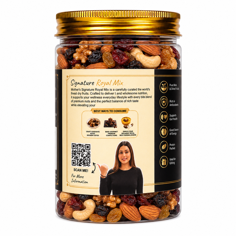Signature Royal Mix pack sizes 250g 500g - ready to eat dry fruits combo