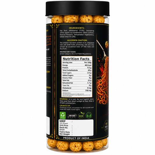 Masala noodle style roasted makhana - air roasted lotus seeds snack for kids