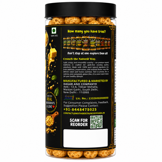 Butter roasted makhana - mild buttery air roasted lotus seeds popcorn alternative
