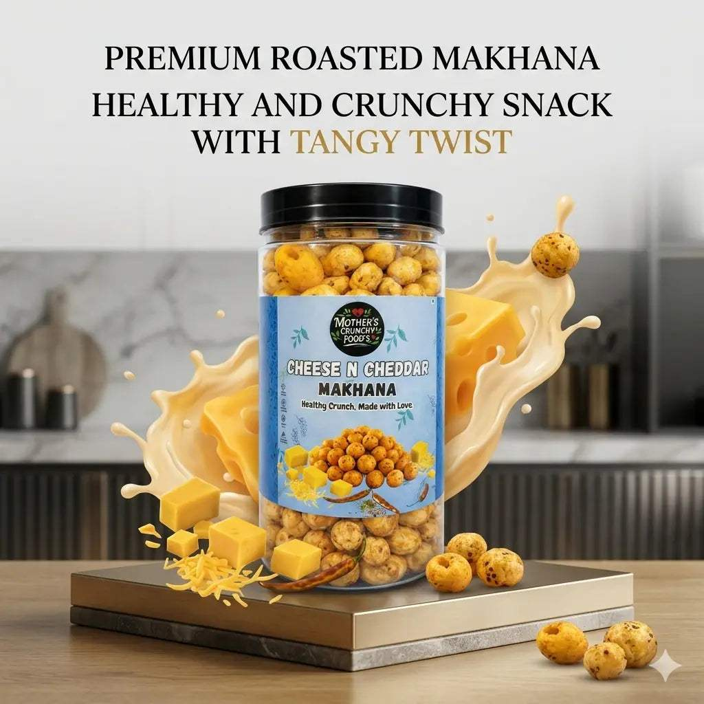 Cheese N Cheddar Makhana 60g | Roasted Foxnuts | Healthy Snack | Mother's Crunchy Foods