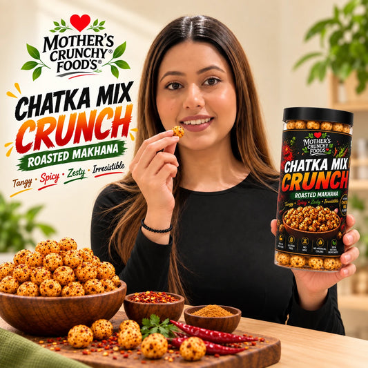 Mother's Crunchy Foods chatka mix roasted makhana lifestyle scene 1