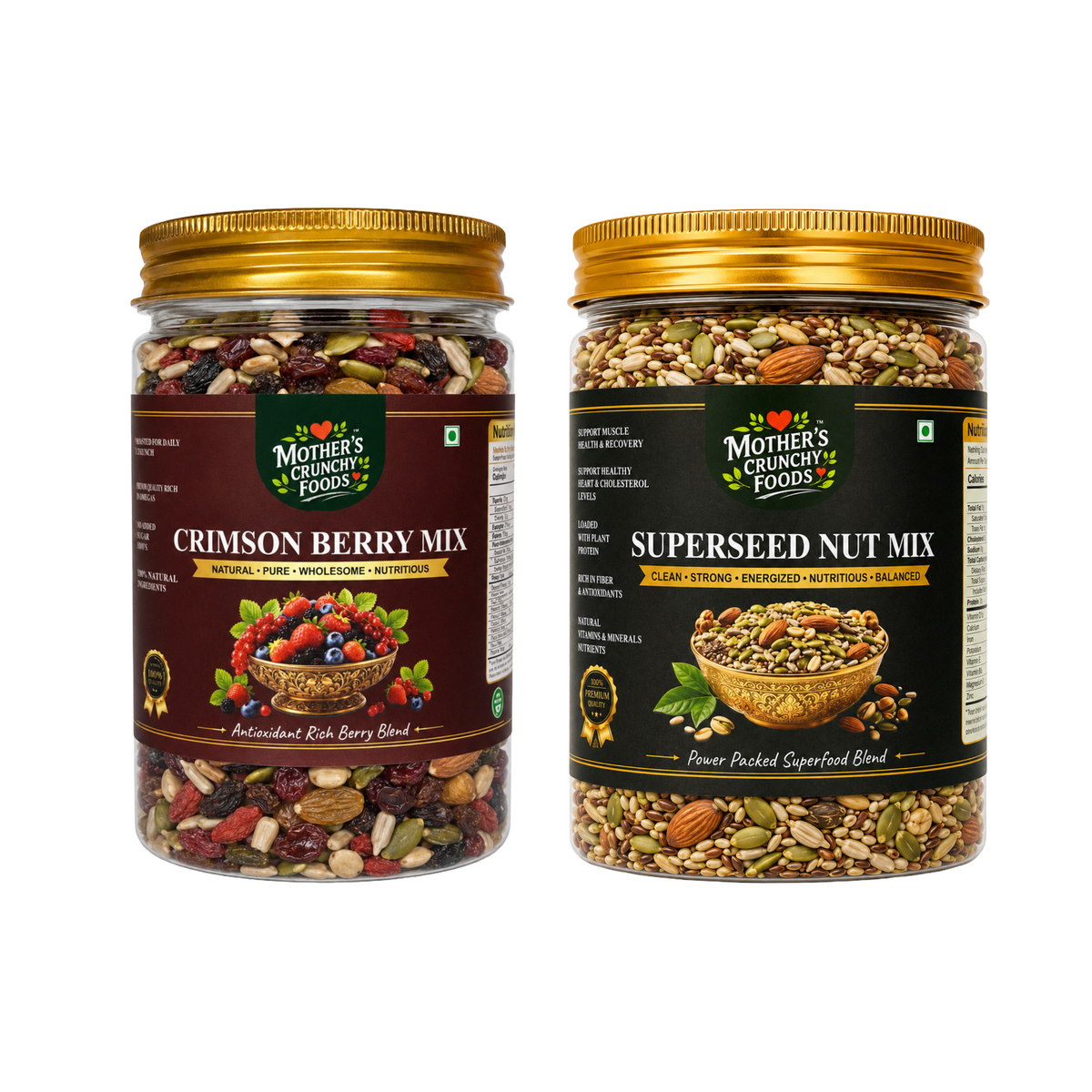 Mother's Crunchy Foods Crimson Berry Mix + SuperSeed Nut Mix Combo
