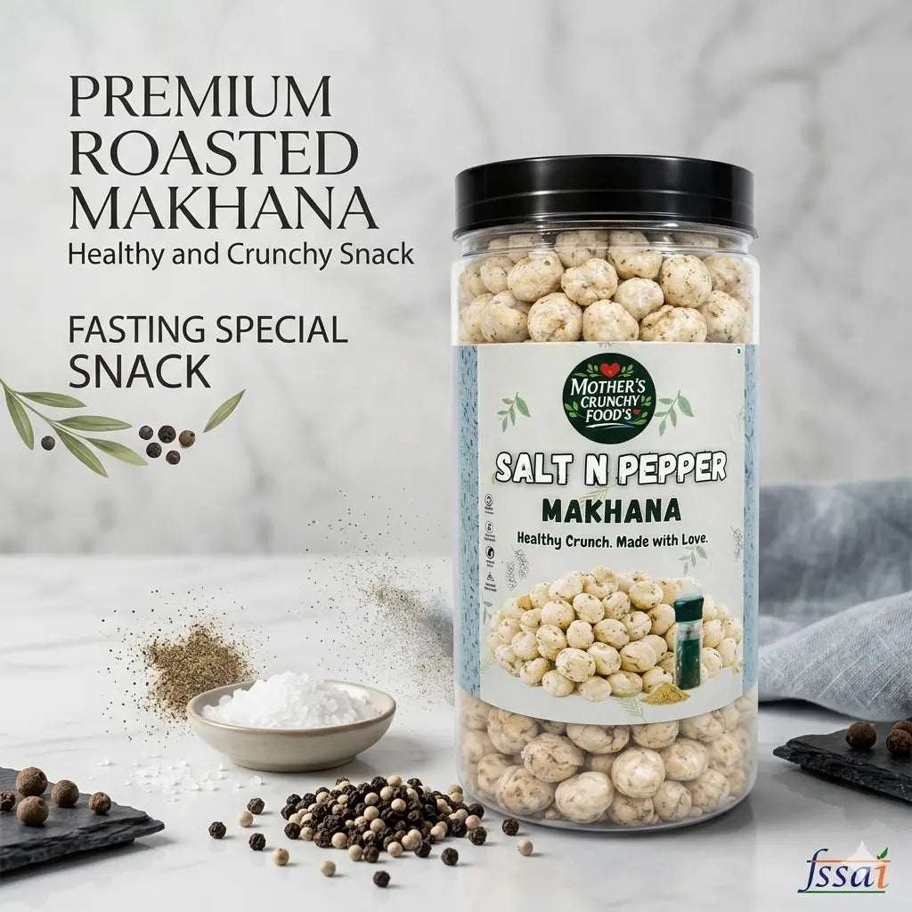 Salt N Pepper Makhana 60g | Roasted Foxnuts | Healthy Snack | Mother's Crunchy Foods