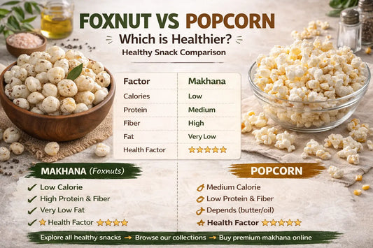 makhana vs popcorn healthy snack comparison low calorie weight loss india
