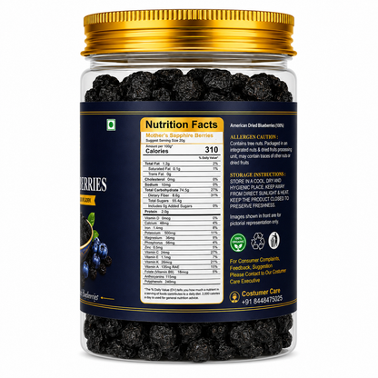Dried blueberries - American origin whole dried berries in resealable jar