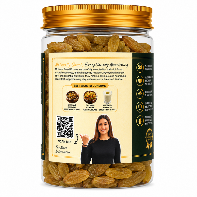 Emerald Kishmish pack sizes 200g 300g 650g - kids dry fruits