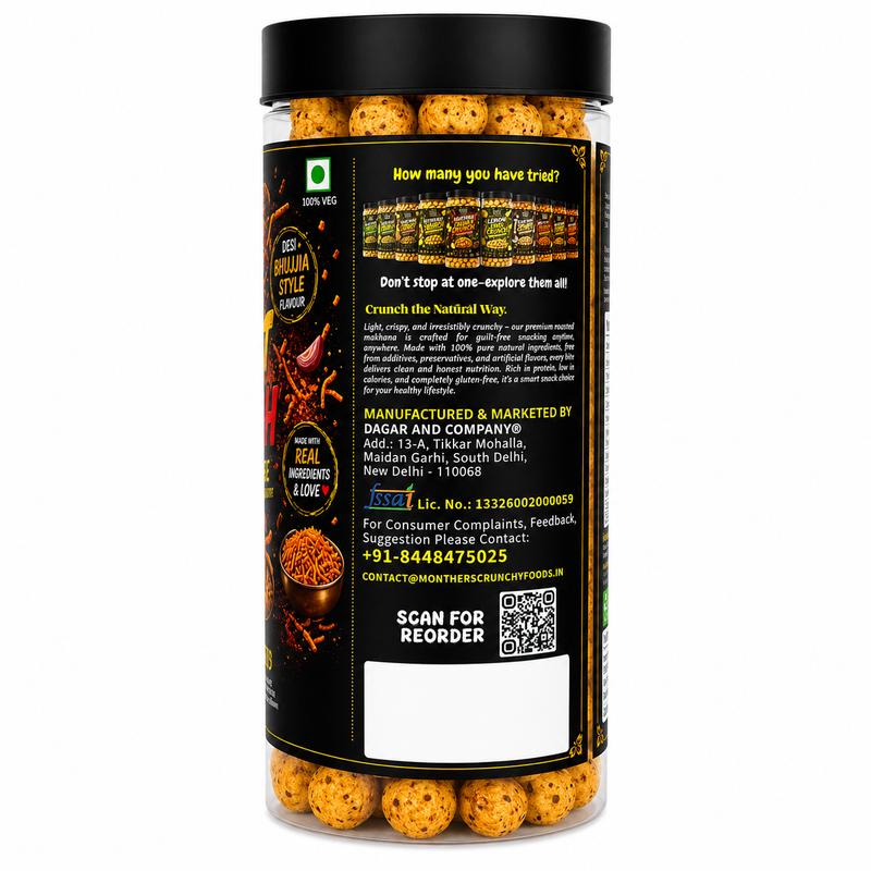 Bhujjia Blast roasted makhana - air roasted lotus seeds with desi bhujia masala seasoning