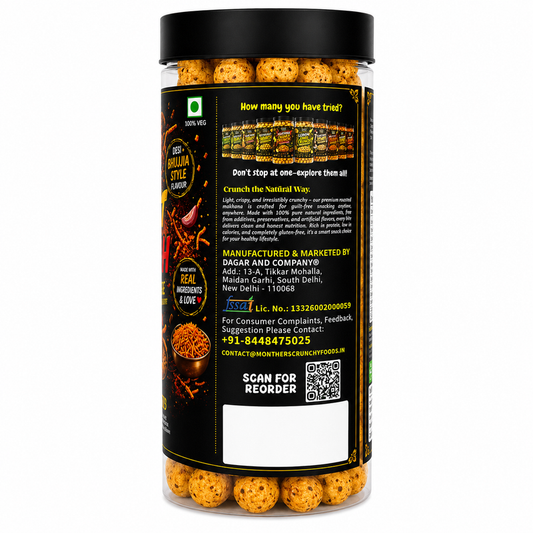 Bhujjia Blast roasted makhana - air roasted lotus seeds with desi bhujia masala seasoning