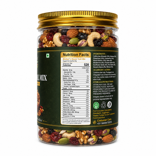 Complete trail mix with almonds cashews raisins cranberries pumpkin sunflower seeds
