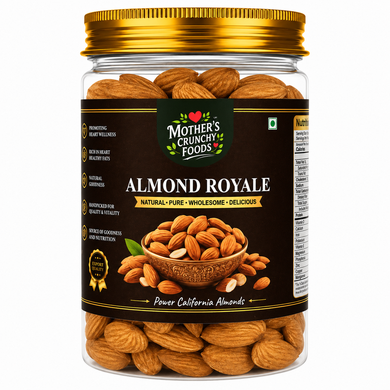 Almond Royale jar - premium California almonds badam giri by Mother's Crunchy Foods