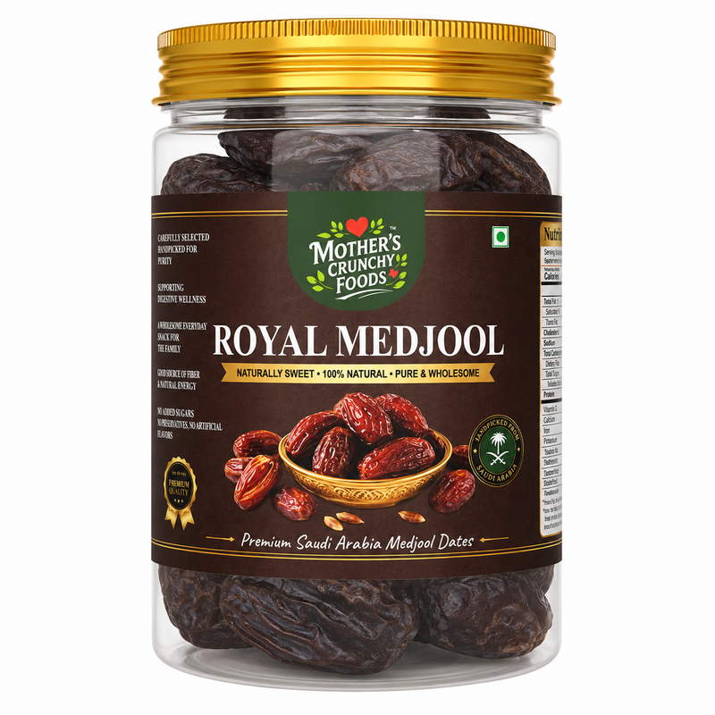 Royal Medjool Dates jar - soft whole Medjool khajoor by Mother's Crunchy Foods
