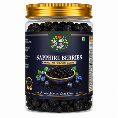 Sapphire Berries jar - whole dried blueberries by Mother's Crunchy Foods