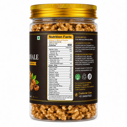 Shelled walnut kernels akhrot giri - light coloured walnut halves in resealable jar