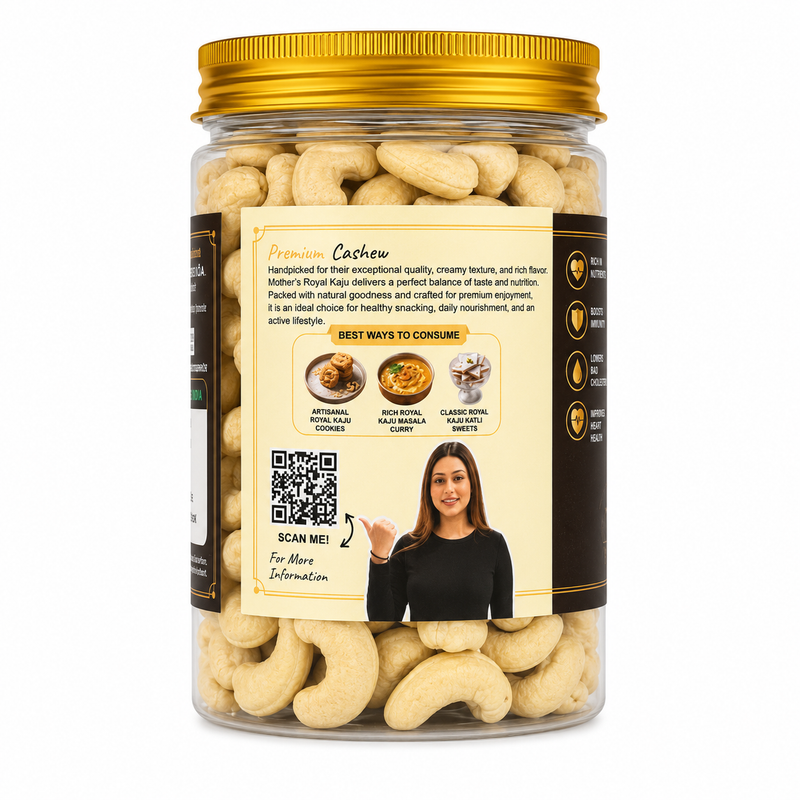 Royal Kaju pack sizes 250g 500g - festive gifting cashew nuts
