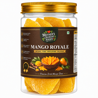 Mango Royale jar - dried mango slices chewy fruit snack by Mother's Crunchy Foods