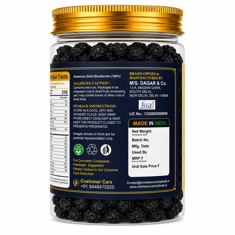 Dried blueberry for muffins oats and smoothie bowls - berry dry fruit