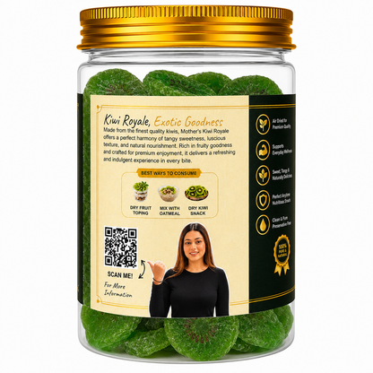 Kiwi Royale pack sizes 150g 250g 500g - dried tropical fruit snack