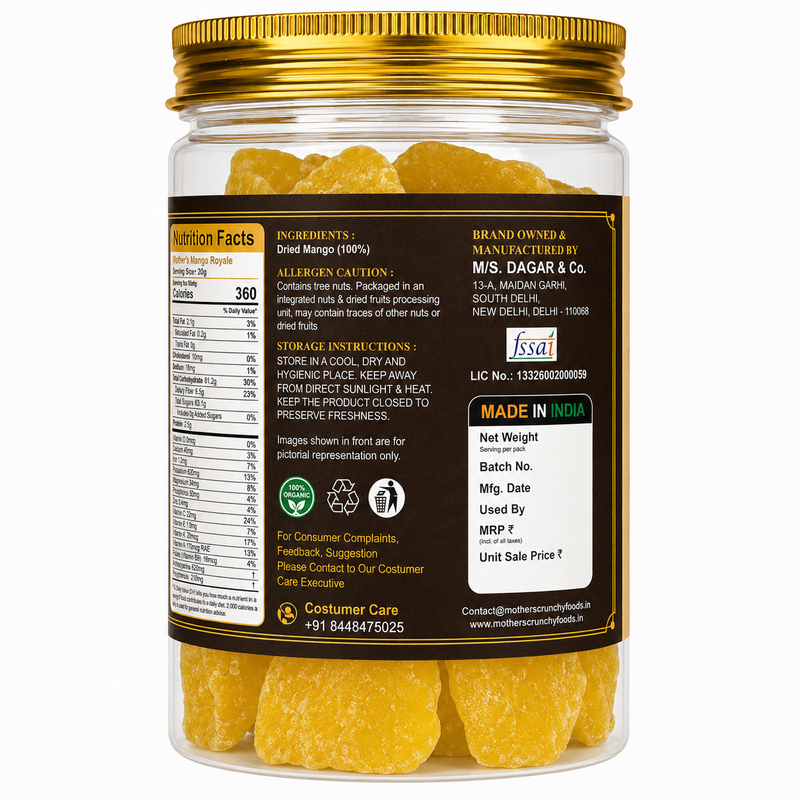Dried mango for smoothie bowls yogurt and trail mix - fruit jar