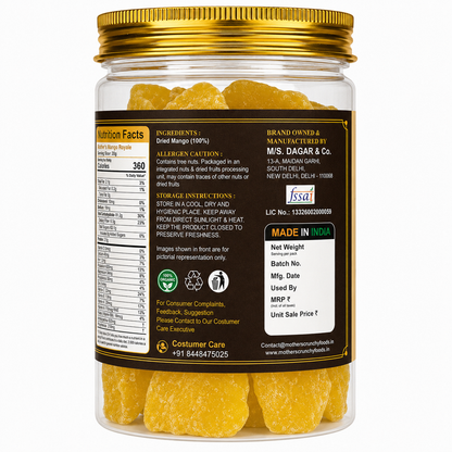 Dried mango for smoothie bowls yogurt and trail mix - fruit jar