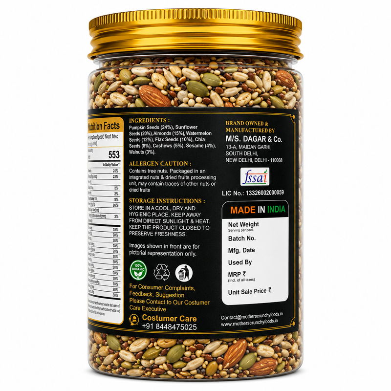 SuperSeed nut mix as salad yogurt and oats topping - protein snack