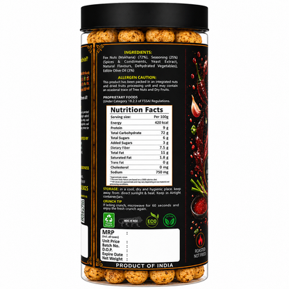 Sweet Thai chilli roasted makhana - fusion flavour air roasted lotus seeds snack