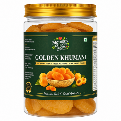 Golden Khumani jar - Turkish dried apricots khubani by Mother's Crunchy Foods