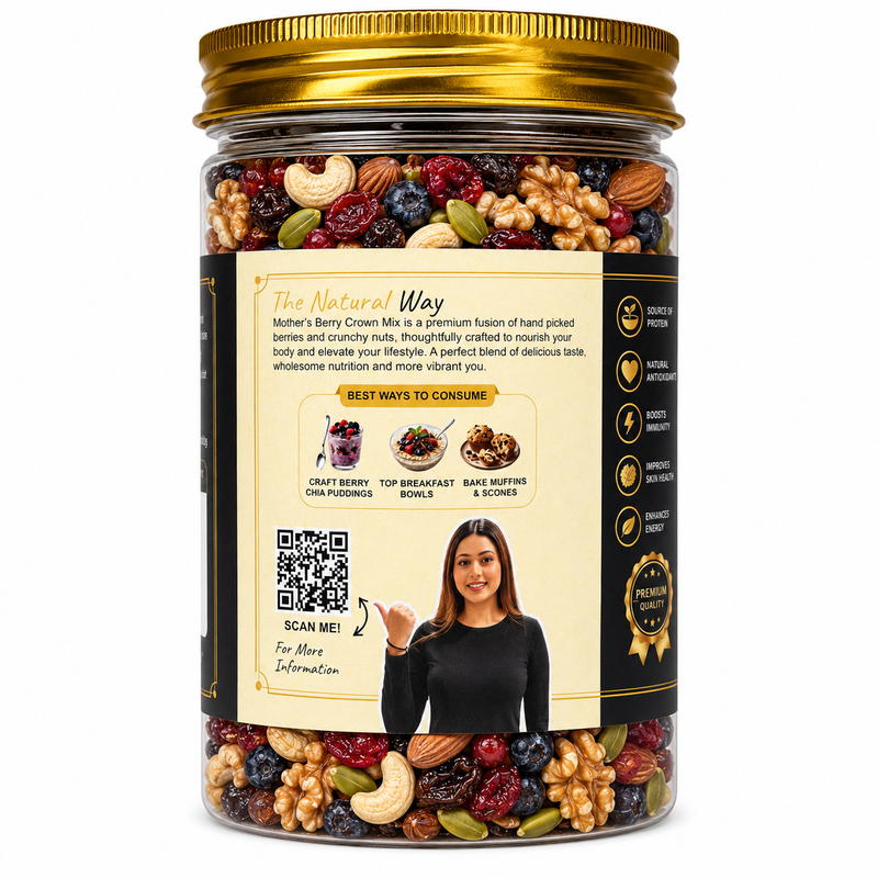 Berry Crown Mix pack sizes 250g 500g - chewy fruit snack mix