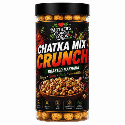 Chatka Mix Crunch Roasted Makhana jar - chatpata masala fox nuts phool makhana by Mother's Crunchy Foods
