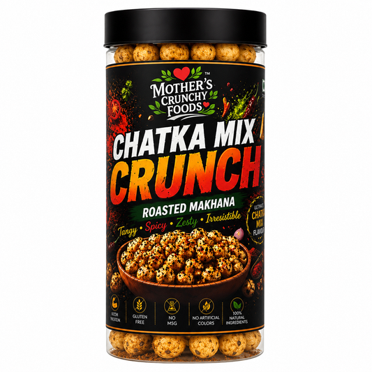 Chatka Mix Crunch Roasted Makhana jar - chatpata masala fox nuts phool makhana by Mother's Crunchy Foods