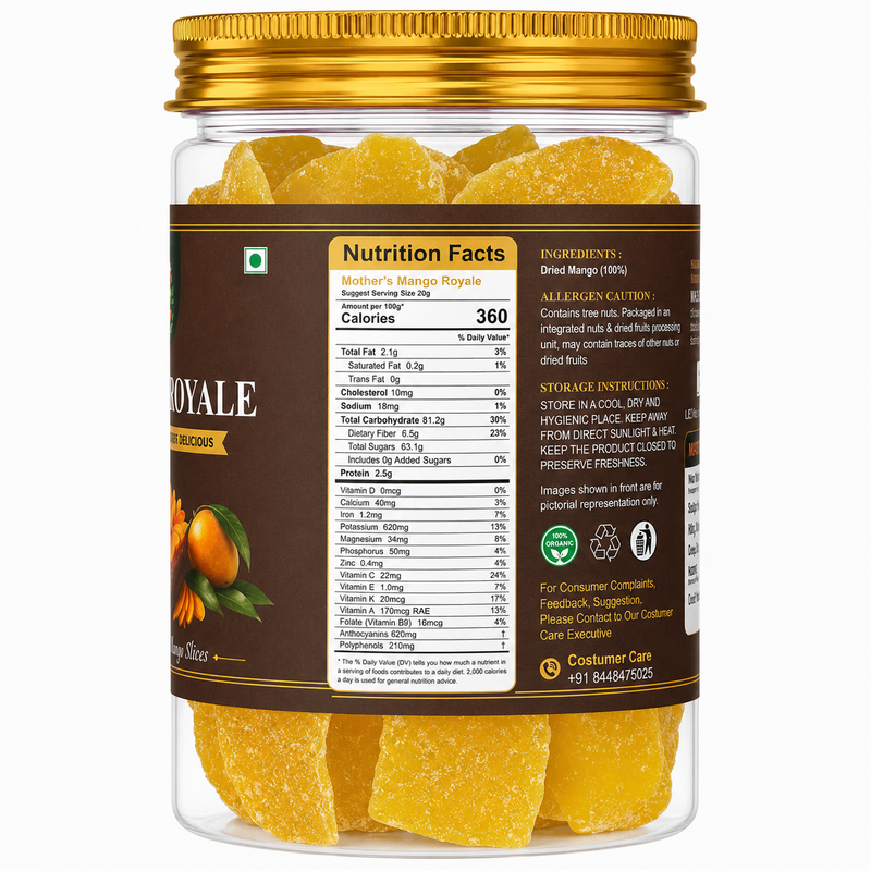 Golden dried mango aam slices - sweet tangy chewy tropical fruit snack