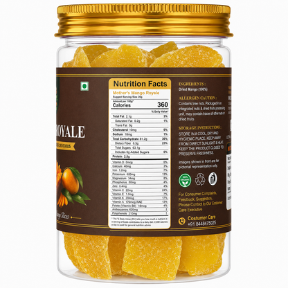 Golden dried mango aam slices - sweet tangy chewy tropical fruit snack