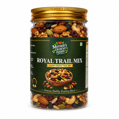 Royal Trail Mix jar - nuts seeds and dried fruits trail mix by Mother's Crunchy Foods