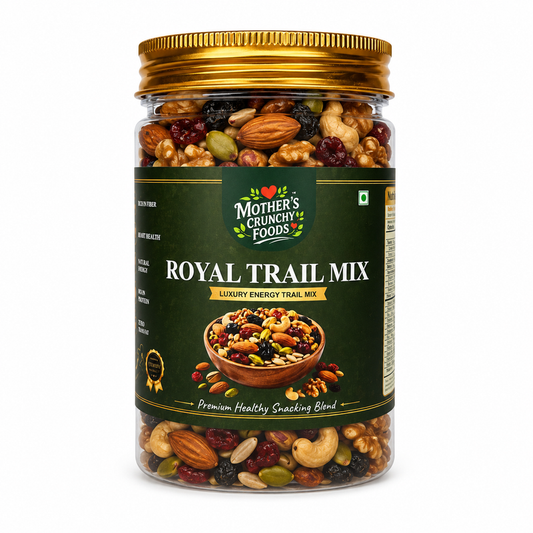 Royal Trail Mix jar - nuts seeds and dried fruits trail mix by Mother's Crunchy Foods