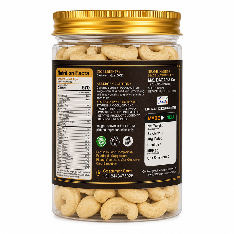 Cashews for kaju katli sweets and gravies - premium dry fruits jar