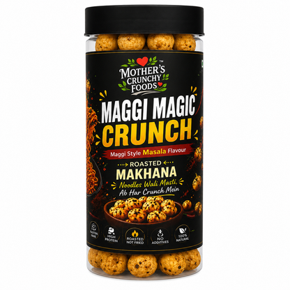 Magic masala noodle flavour Crunch Roasted Makhana jar - fox nuts phool makhana by Mother's Crunchy Foods