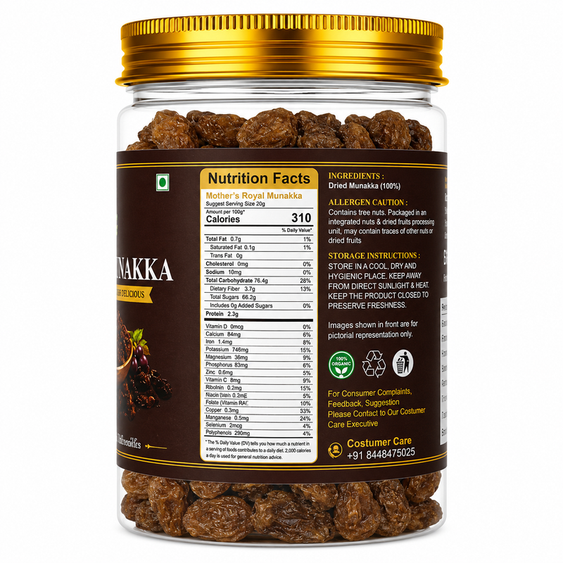 Dried munakka big raisins - fleshy black munakka with caramel sweetness