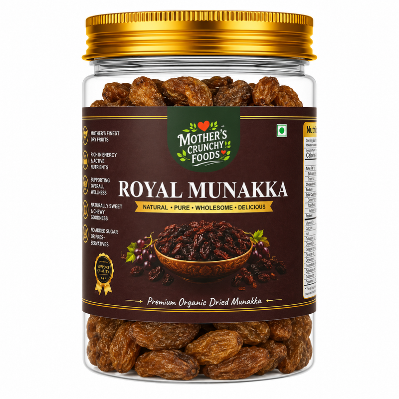 Royal Munakka jar - large seeded raisins dried munakka by Mother's Crunchy Foods