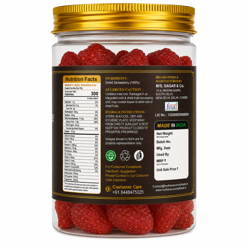 Dried strawberries for cakes ice cream and milkshakes - dessert topping
