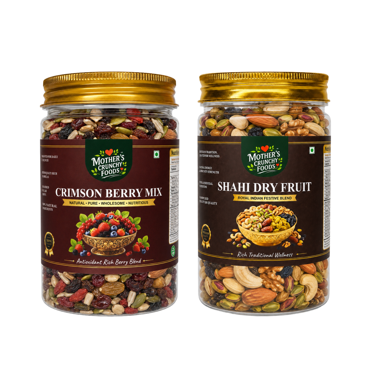 Mother's Crunchy Foods Crimson Berry Mix + Shahi Dry Fruit Combo