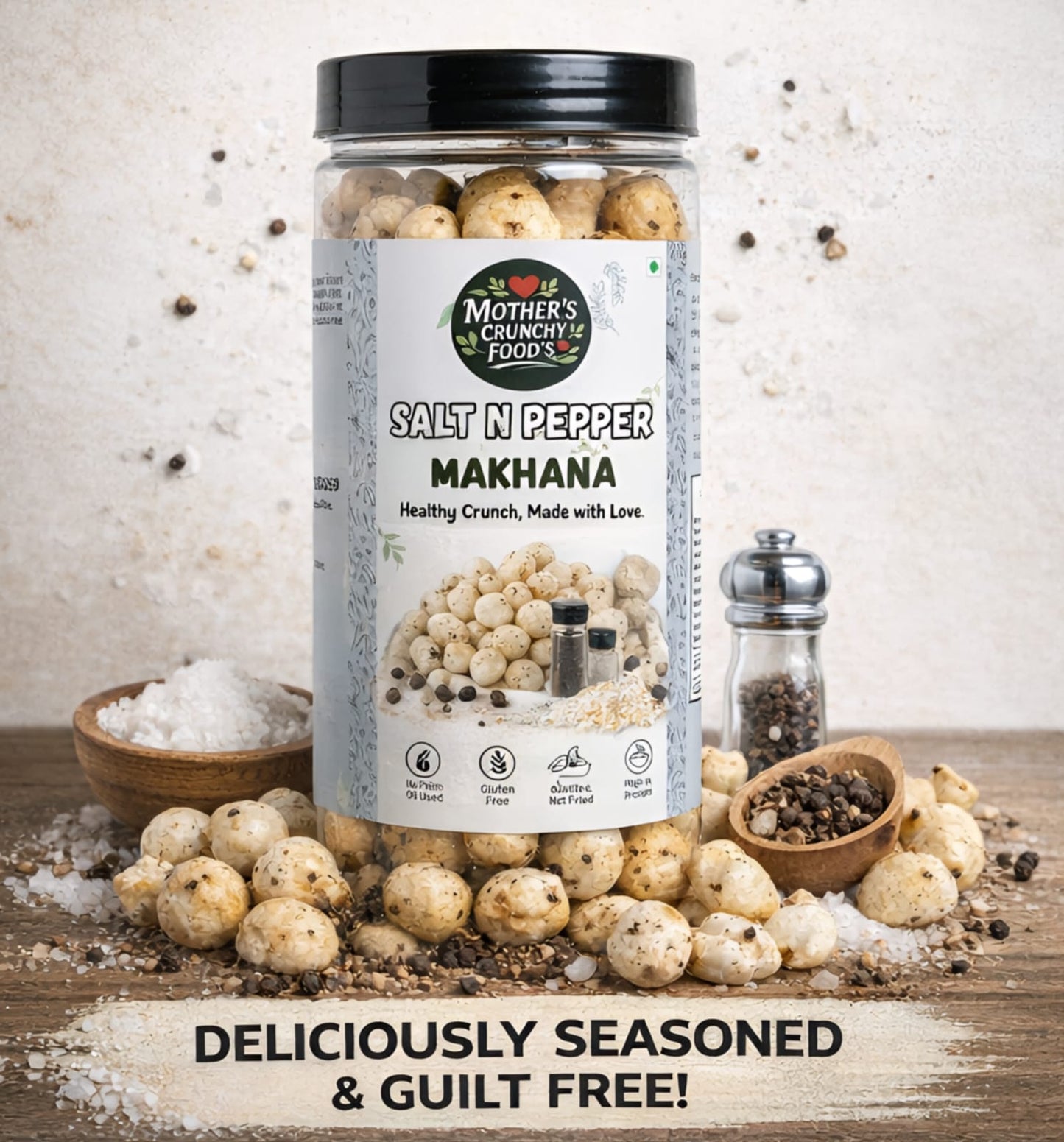 Salt & Pepper Roasted Flavoured Foxnuts – 150g