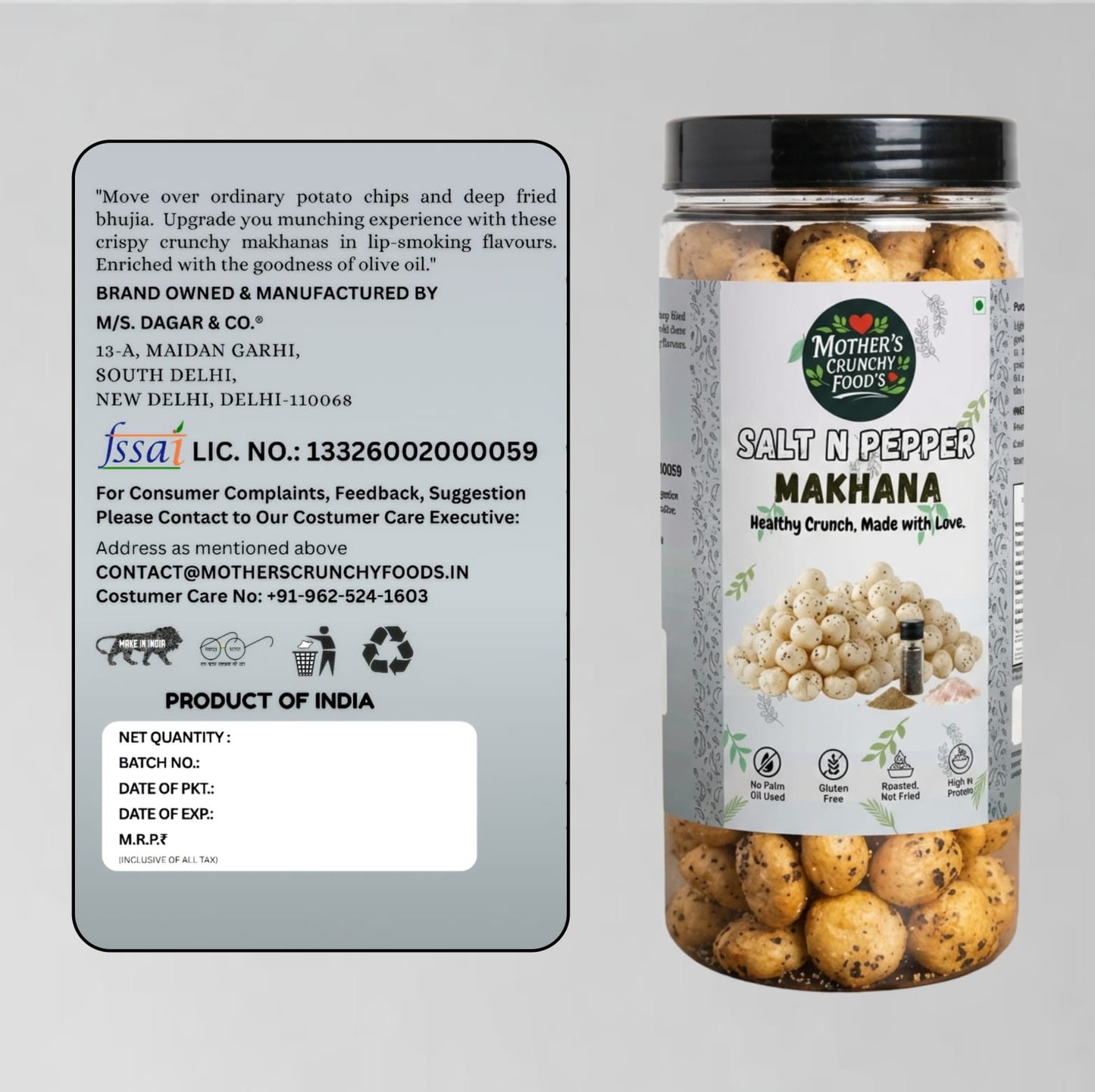 Salt & Pepper Roasted Flavoured Foxnuts – 150g