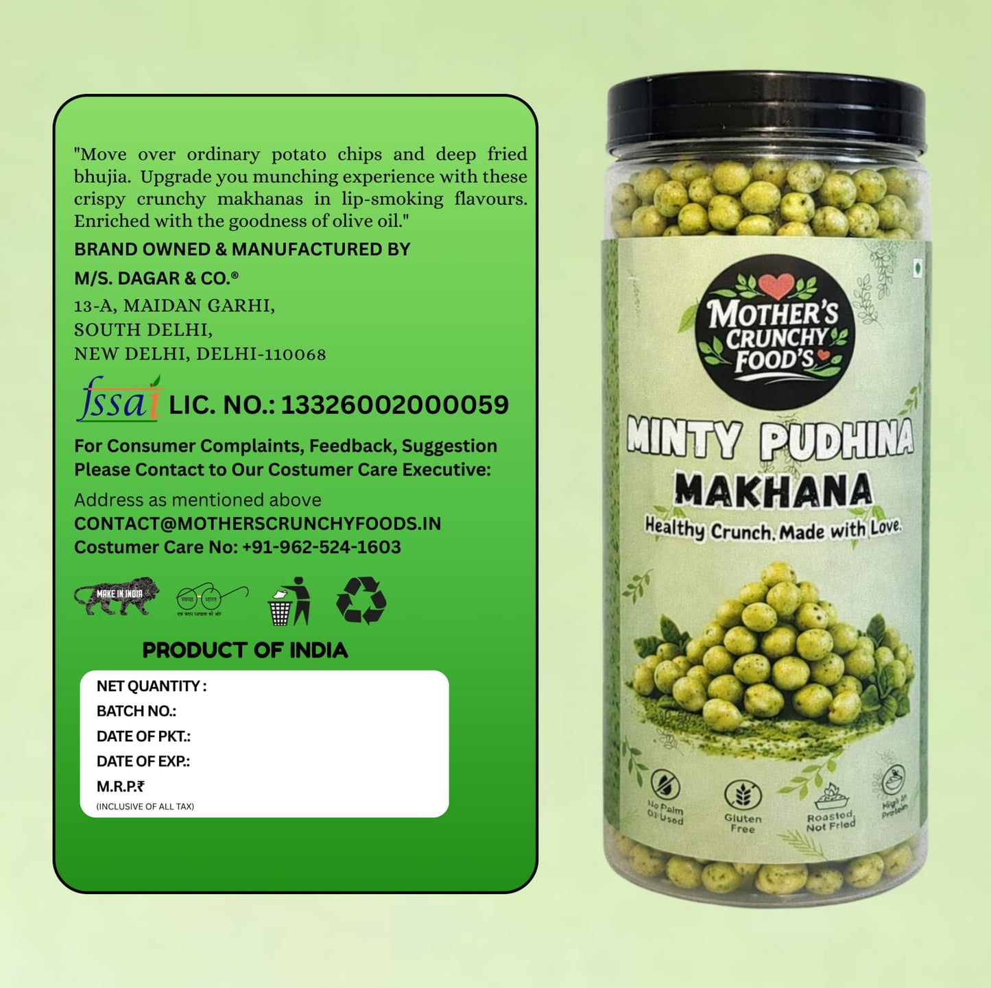 Mint Pudina Roasted Flavoured Foxnuts – 150g