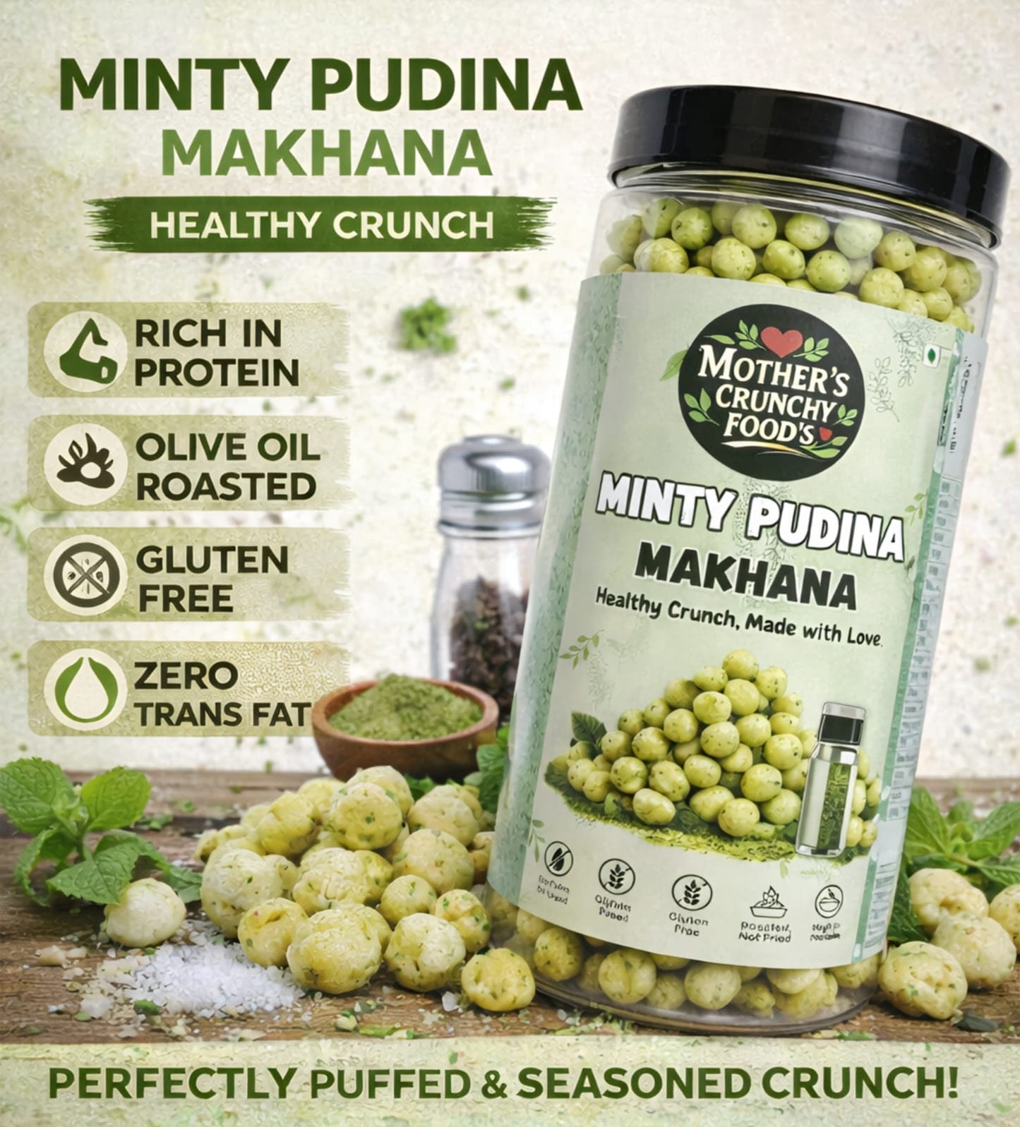 Mint Pudina Roasted Flavoured Foxnuts – 150g