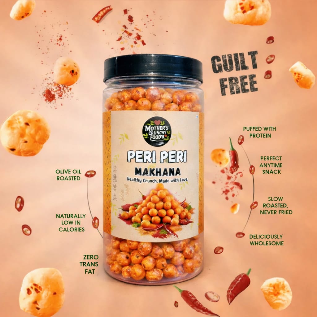 Peri Peri Flavoured Roasted Foxnuts – 70g