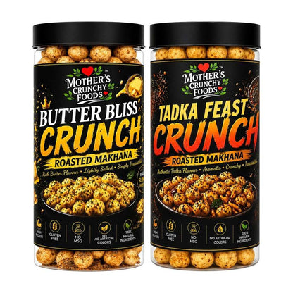 Butter Bliss Crunch Makhana + Tadka Feast Crunch Makhana Combo Pack of 2