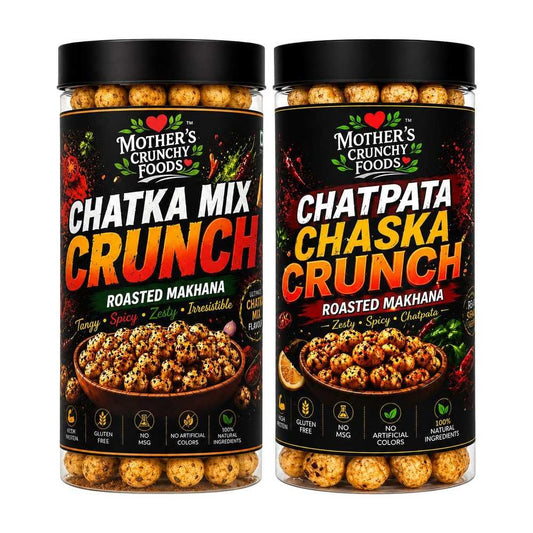 Chatka Mix Crunch Makhana + Chatpata Chaska Crunch Makhana Combo Pack of 2