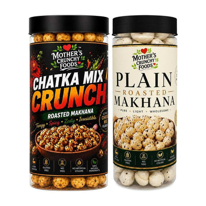 Chatka Mix Crunch Makhana + Plain Roasted Makhana Combo Pack of 2