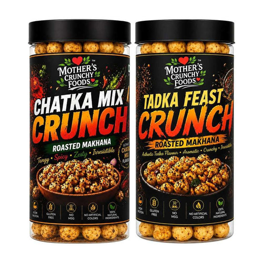 Chatka Mix Crunch Makhana + Tadka Feast Crunch Makhana Combo Pack of 2
