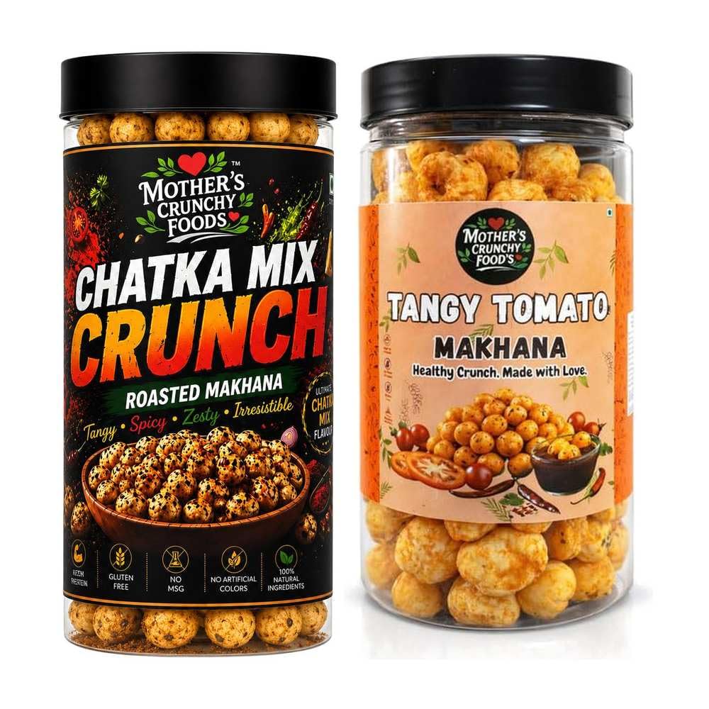 Chatka Mix Crunch Makhana + Tangy Tomato Makhana Combo Pack of 2
